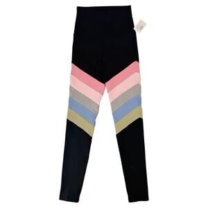 Port de Bras Rainbow High-Rise Cropped Leggings Black Women's Size XS